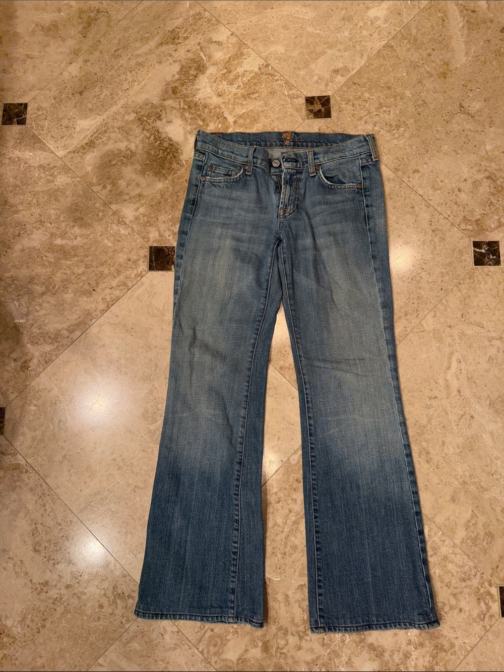 7 For All Mankind Women's Medium Blue Flare Jeans